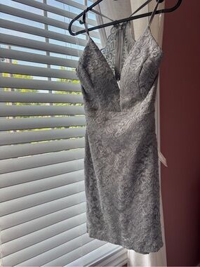 Emerald Sundae Silver Lace Slip Dress